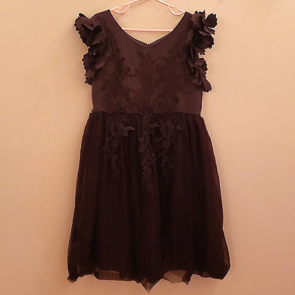 Just Couture Girls Petal Sleeve Dress